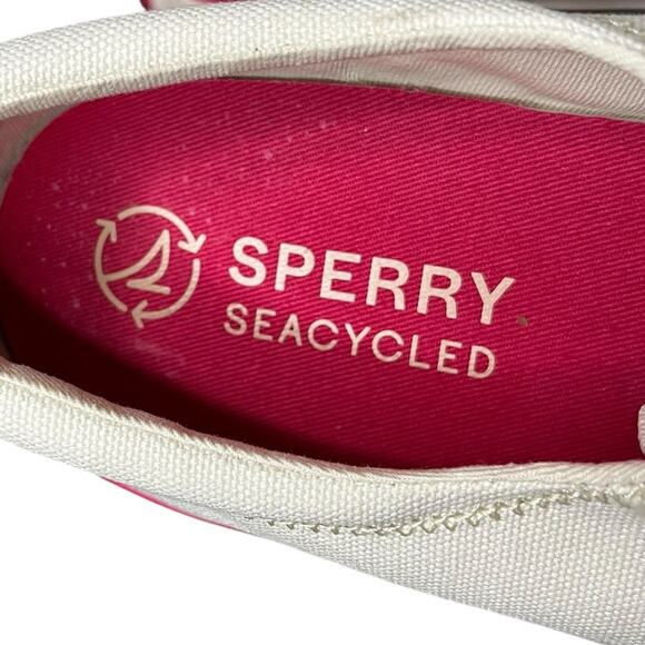 NWOT SPERRY SeaCycled™ Crest Vibe Pink Stripes Sneakers Women’s Size 9.5 - Picture 7 of 8